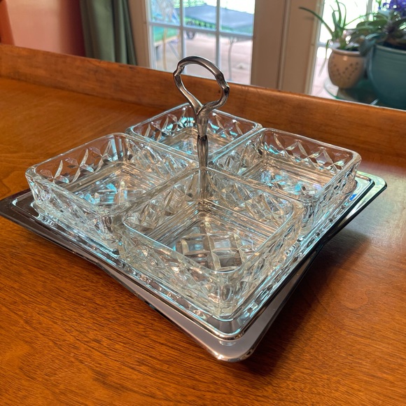 Vintage Dining Vintage Crystal Glass Serving Tray Vintage Hostess